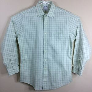 Brooks Brothers Green Blue Checks Slim Fit EUC